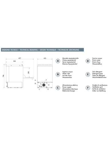 Lavabicchieri cesto quadrato da 40x40 - con...