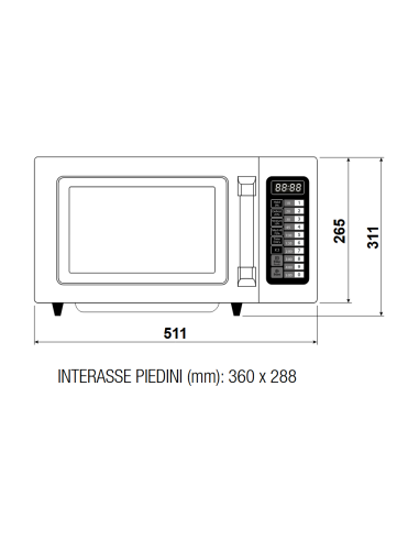 Forno microonde capacità 25 lt - Potenza W 1500...