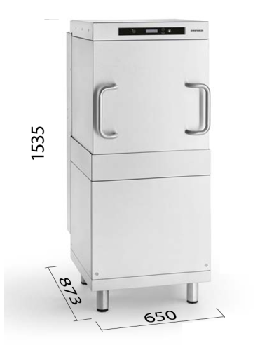 50x50 Square Basket Hood Dishwasher with Drain...