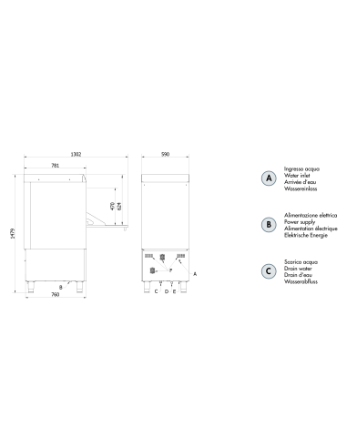 Lavastoviglie con cesto quadrato da 50x63 con...