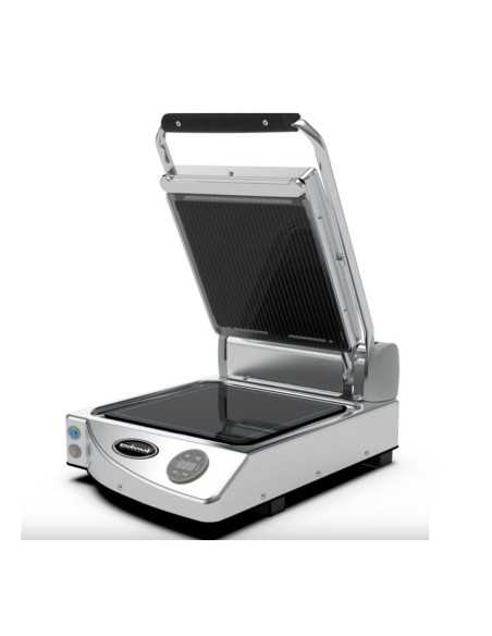 Piastra vetroceramica con piano liscio e coperchio rigato - Digitale - Cm 33.1 x 45.8 x 17.6 h