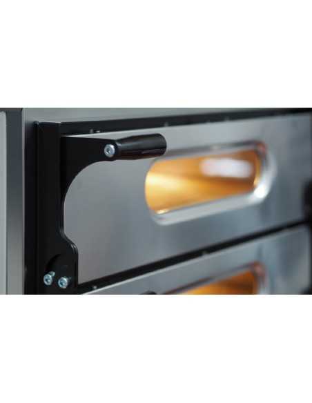 Forno pizza elettrico con cappa - N. 4 pizze - N. 2 Camere cm 61 x 52 x 11 h