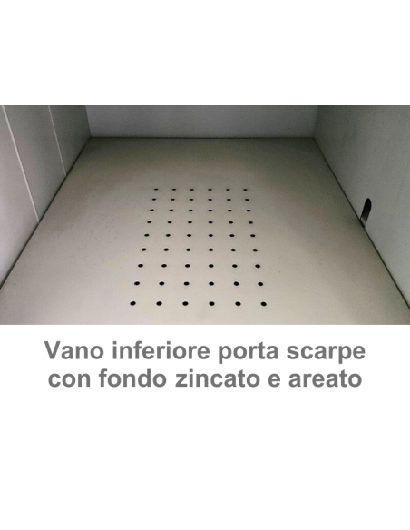 Taquilla vestuario con 2 puertas - Estructura de chapa de acero - cm 60 x 50 x 175 h