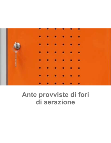 Armadio spogliatoio con 3 ante - Struttura in lamiera di acciaio - cm 90 x 50 x 175 h