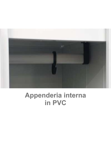 Armadio spogliatoio con 1 anta e tramezza interna e porta scarpe - cm 40 x 50 x 175 h