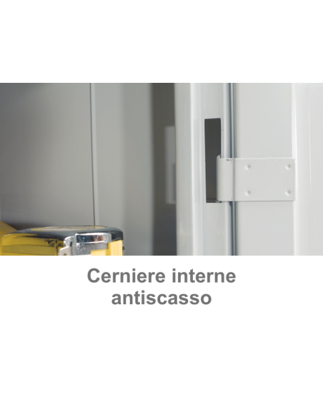 Armadio spogliatoio con 2 ante - Struttura in lamiera di acciaio - cm 70 x 35 x 180 h