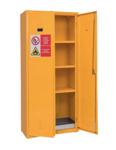 Hazardous substance cabinet - 3 adjustable shelves - cm 80 x 40 x 180 h