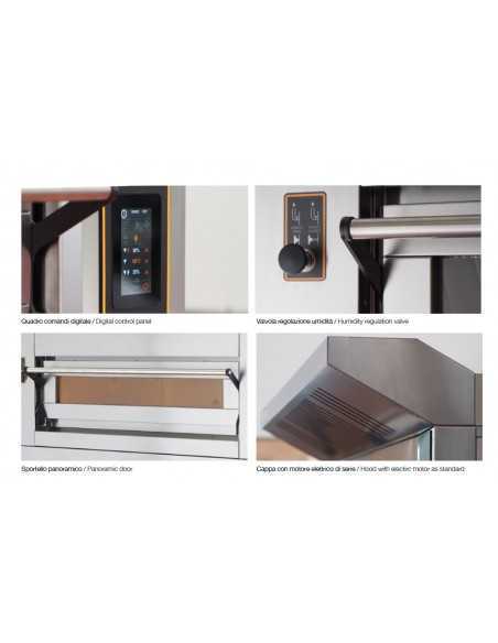 Horno eléctrico 9 pizzas - Dimensiones cámara cm 108 x 108 x 14 h