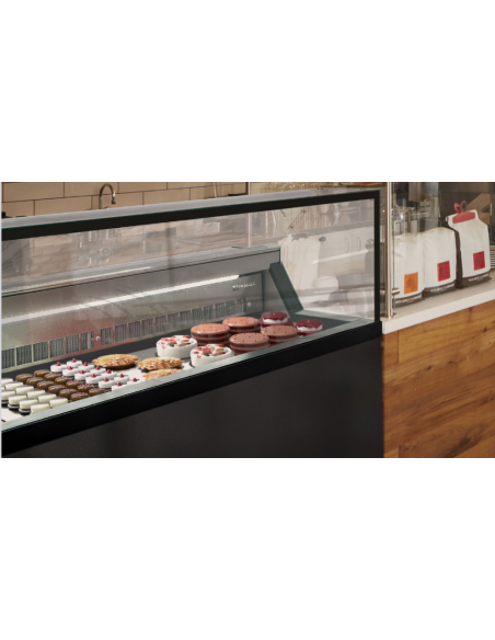 Vetrina gelato, pasticceria gelata e stecco - 6 vaschette da 5 L o 12 da 2,5 L - Cm 119