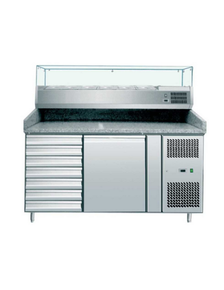 25kg Spiral Mixer, 12-Pizza Oven, 1-Door Pizza Counter with 7 Drawers, Vegetable Cutter