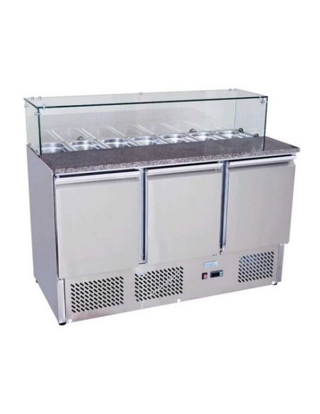 350L Refrigerator, 3-Door Pizza Counter, 4-Pizza Oven, 20kg Mixer, 250 mm Slicer