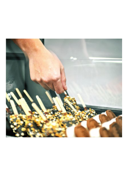 Vetrina gelato, pasticceria gelata e stecco - 6 vaschette da 5 L o 12 da 2,5 L - Cm 119