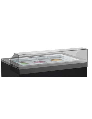 -Soporte con superficie de plexiglás para servir