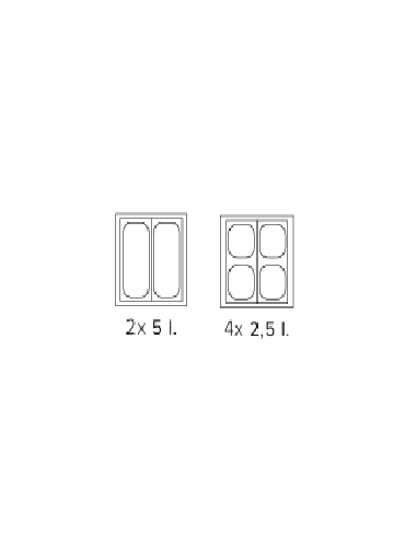 Banco gelateria - Vaschette n. 2 - Cm 49 x 79 x 34.5 h