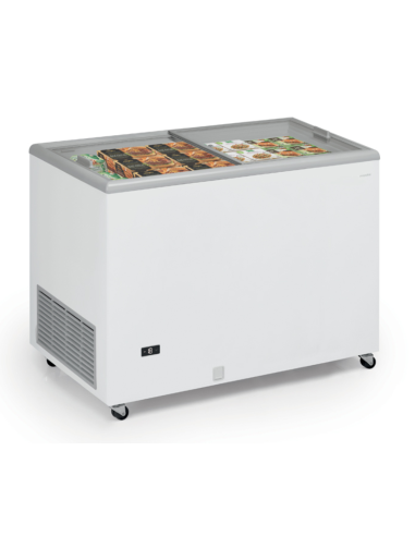 Horizontal freezer with sliding glass -...