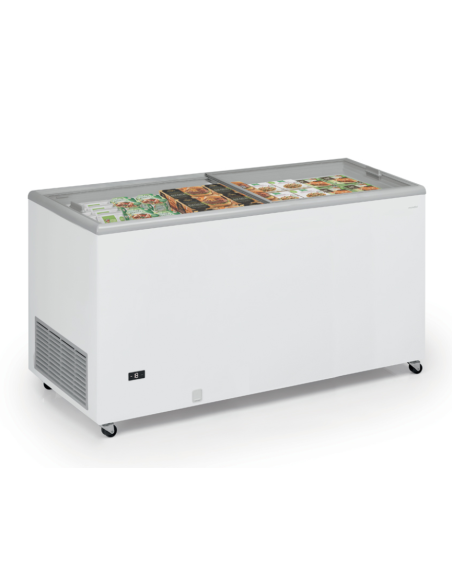 Congelador horizontal con cristal corredizo - Capacidad litros 420 - Temperatura -18°-25°C- cm 105,3 x 67 x 89,5 h