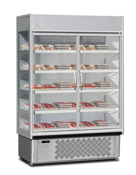 Murale refrigerato con porte battenti - Temperatura 0°+10°C - Cm 133.5 x 73.7 x 198.7 h