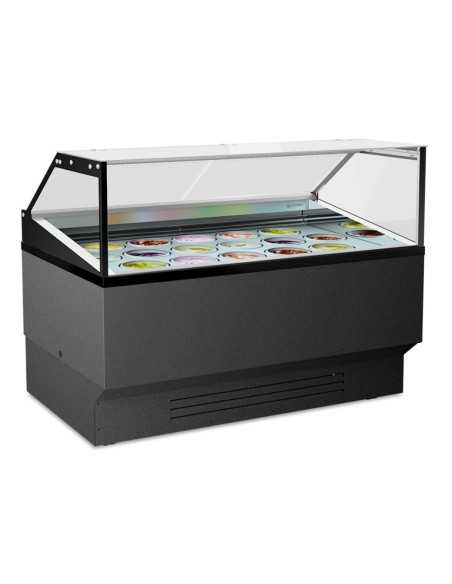 Ice cream, frozen pastry and stick display case - 16 tubs of 5 L or 32 of 2.5 L - Temperature +10°-25°C - Cm 150.6