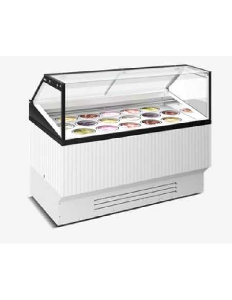 Ice cream, frozen pastry and stick display case - 12 tubs of 5 L or 24 of 2.5 L - Temperature +10°-25°C - Cm 120.6
