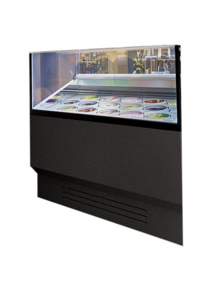 Vitrina de helados, bollería congelada y palitos - 12 tarrinas de 5 L o 24 de 2,5 L - Temperatura +10°-25°C - Cm 120,6