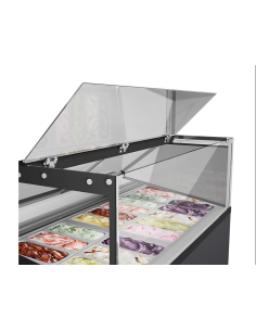 Ice cream, frozen pastry and stick display case - 22 tubs...