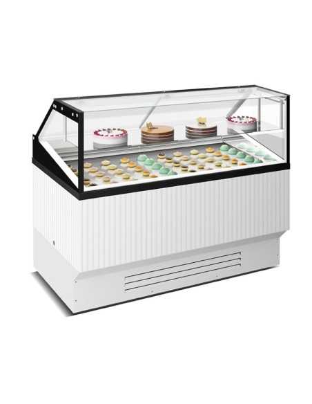 Vitrina de helados, bollería congelada y palitos - 16 tarrinas de 5 L o 32 de 2,5 L - Temperatura +10°-25°C - Cm 150,6