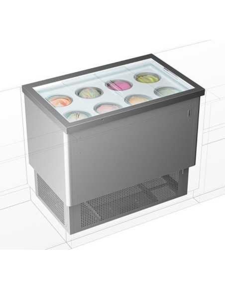 copy of Carapine mostrador de helados y granizados - N.8 x 7.5 litros - Cm 118 x 66.1 x 101 h
