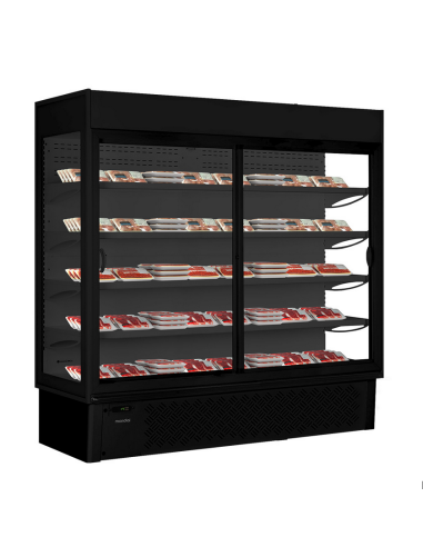 Refrigerated wall unit with sliding doors -...