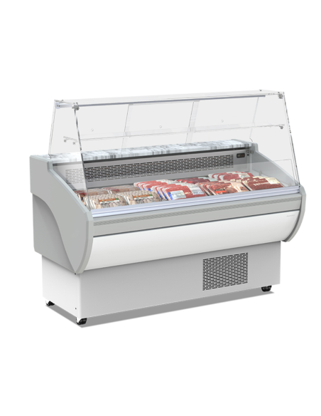 Mostrador de alimentación - Vidrio recto - Temperatura +2°+5°C - Cm 195.5 x 80 x 126 h