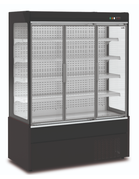 Wall display - Capacity lt 1075 - Hinged glass doors - Temperature +0°+6°C - cm 153 x 70 x 199 h