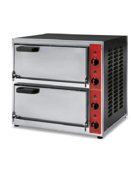 Horno eléctrico para pizza de 2 cámaras - Capacidad 2 pizza ø 40 - Cámara cm 40.5 x 40.5 x 11 h