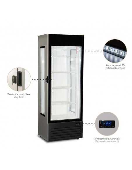 Refrigerated display case for Beverages and fresh products - Capacity lt 410 - cm 68 x 64.4 x 200 h