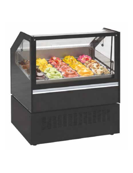 Vetrina espositiva per gelato - N.7 vaschette da 5 Lt - Temperatura -18/-9°C - cm 100 x 76.5 x 115.6 h