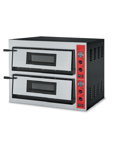 Forno pizza elettrico 2 camere - Capacità 6 + 6 pizza ø 36 - Camera cm 72 x 108 x 14 h