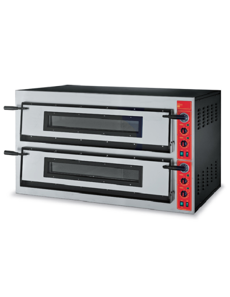 Forno pizza elettrico 2 camerE - Capacità 6 + 6 pizza ø 36 - Camera cm 108 x 72 x 14 h