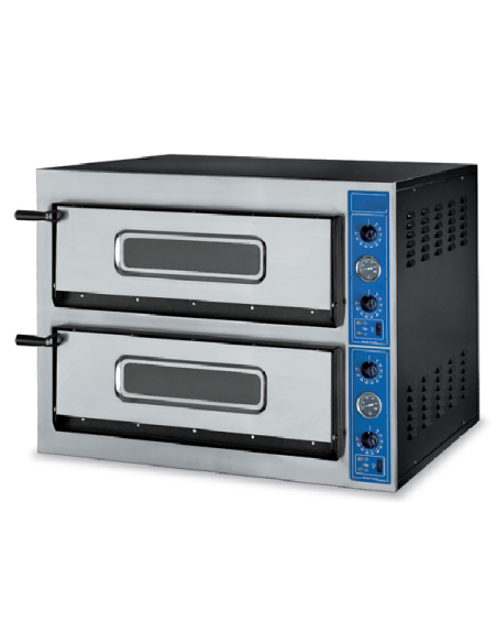 Horno eléctrico 2 cámaras - Capacidad 4+4 pizza ø 36 - Cámara cm 72 x 72 x 14 h