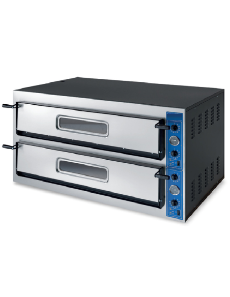 Electric pizza oven 2 chambers - Capacity 9+9 pizza ø 36 - Chamber cm 108 x 108 x 14 h