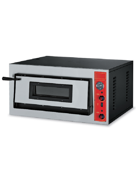 Horno eléctrico para pizzas 1 cámara - Capacidad 6 pizzas - Habitación cm 61 x 91,5 x 14 h