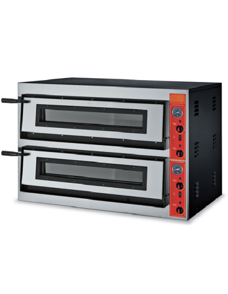 Electric pizza oven 2 chambers - Capacity 9+9 pizzas - Room cm 91.5 x 91.5 x 14 h