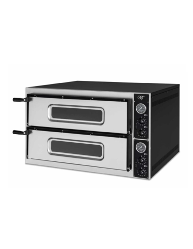 Forno pizza elettrico 2 camere - Capacità 4 + 4...