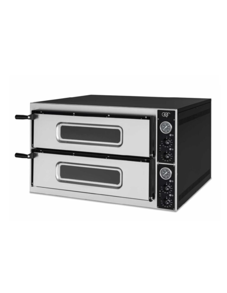 Forno pizza elettrico 2 camere - Capacità 4 + 4 pizza ø 35 - Camera cm 70 x 70 x 14 h