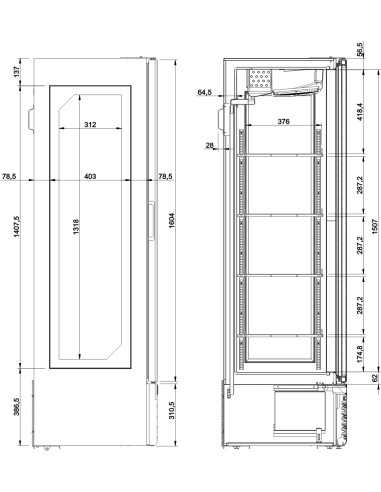 Refrigerated display case for wine -...