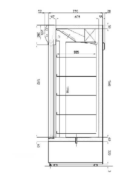 Refrigerated display case sliding doors - temperature -1° +7°C - Litres1040 - Cm 111 x 79.2 x 200 h