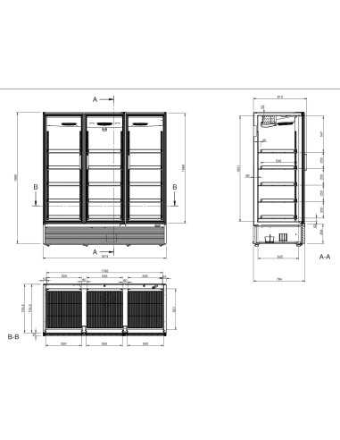 Murale refrigerato a porte battente -...