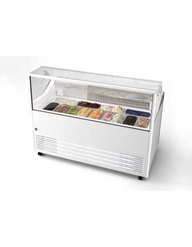 Ice cream, frozen pastry and stick display case...