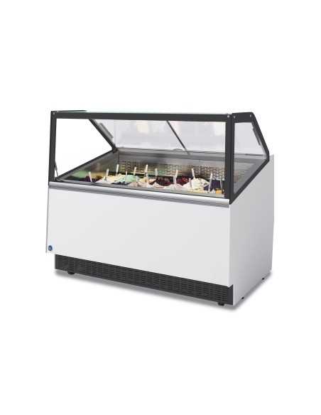 Ice cream and frozen pastry display case - 16 tubs of 5 L - Temperature from: -14°-1°C / to: -10°C +5°C - Cm 151.9