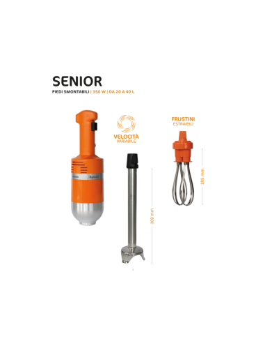 Combined professional mixer - Length 64 cm