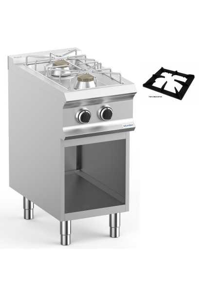 Professional gas stove with 2 burners - Power kW 7 + 7 - Cm 40 x 73 x 85 h