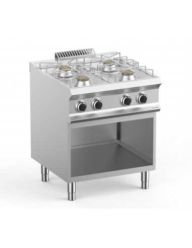 Cocina de gas profesional con 4 quemadores -...