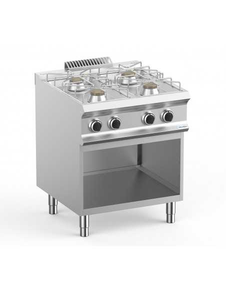 Cocina de gas profesional con 4 quemadores - Energía 4 x kW 5.5 - Cm 70 x 73 x 85 h